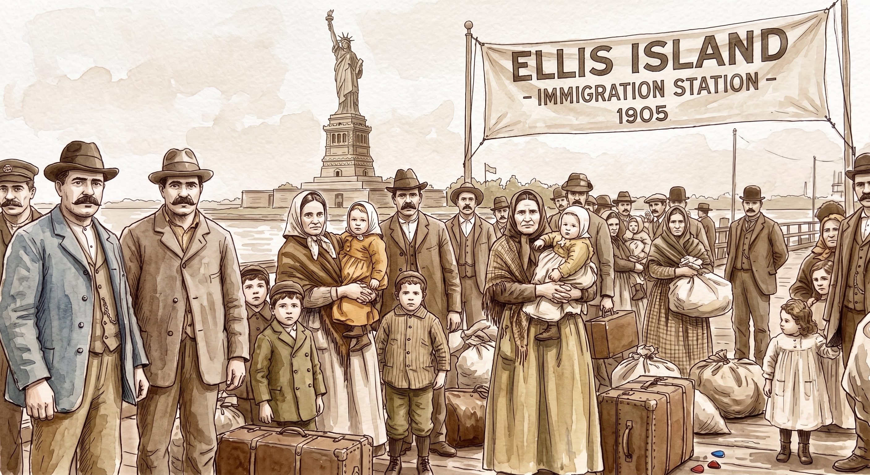 Sicilian immigrants at Ellis Island